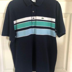 Men's Navy Lacoste Polo sz 7
